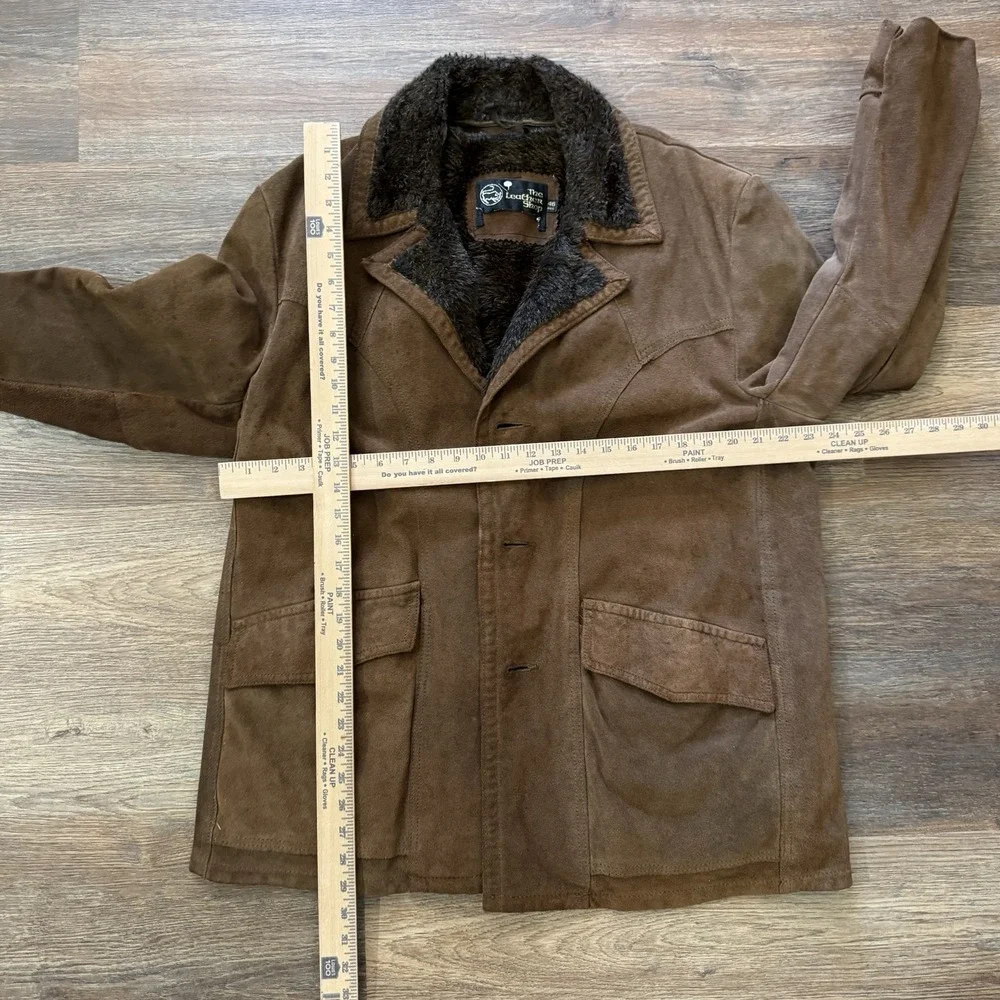 The Leather Shop Fur Lined Coat Sz 46 FAIR